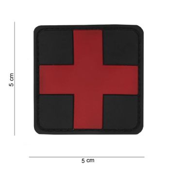 Rood Kruis Badge 3D Zwart Rood